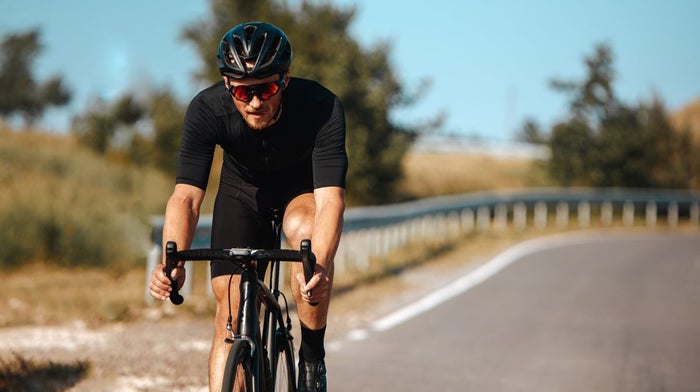 A male cyclist with energy