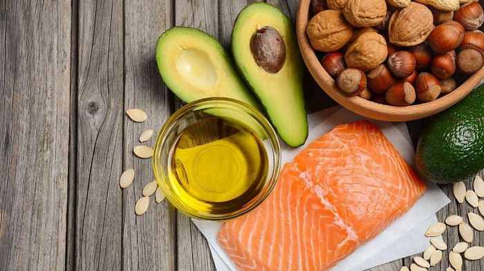 An image of unsaturated fats and omega-3 fatty acids suitable for post-workout meals.