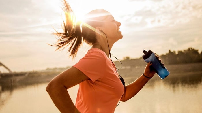 woman running energetically