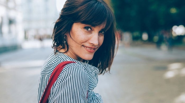 close-up of woman with smooth skin