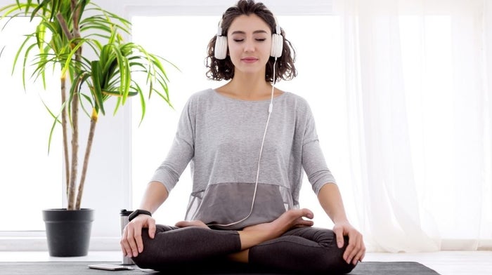 woman practising meditation