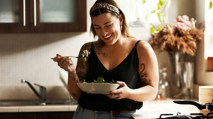 woman eating a healthy meal