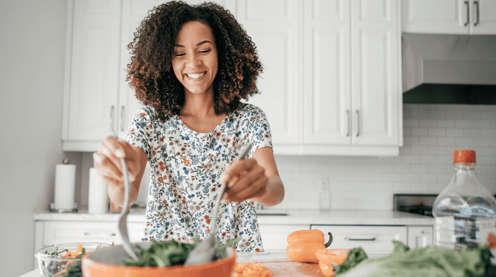 Lady Eating Salad