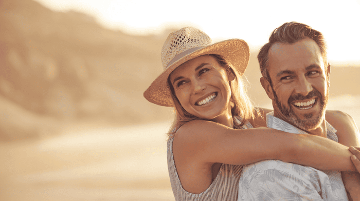 happy people by the sea