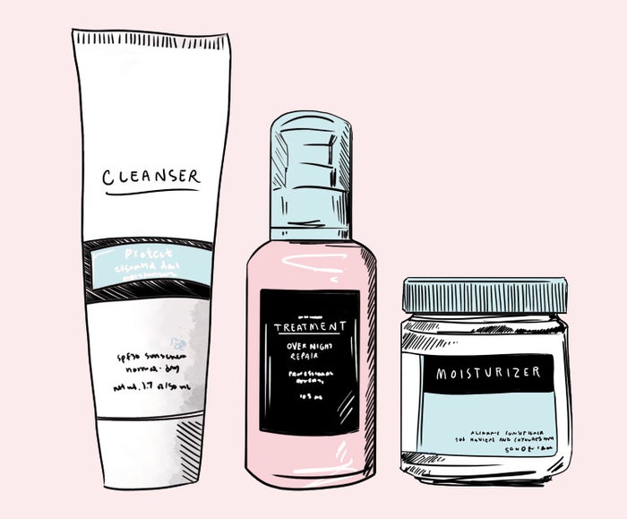 Skin care product illustration on pink background 1 | Dermstore Blog