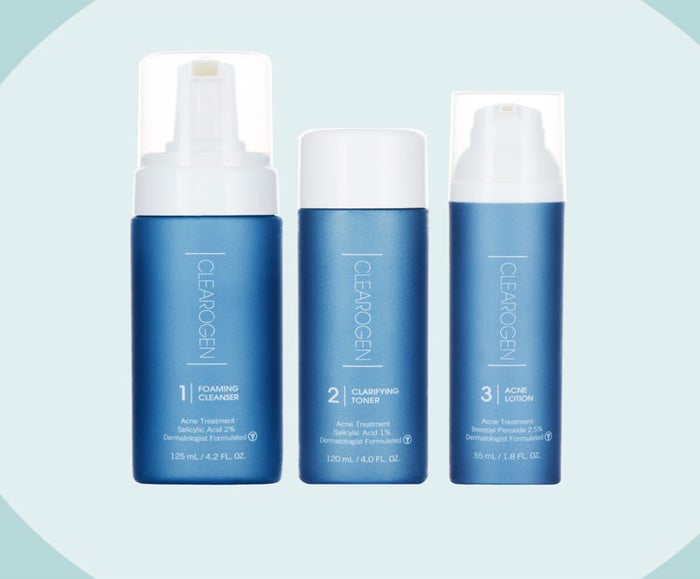 Clearogen skin care products on blue 1 | Dermstore Blog