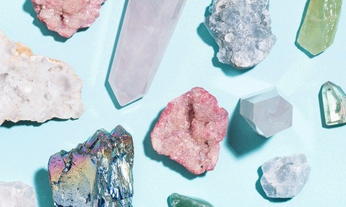 Different shapes and sizes of crystals