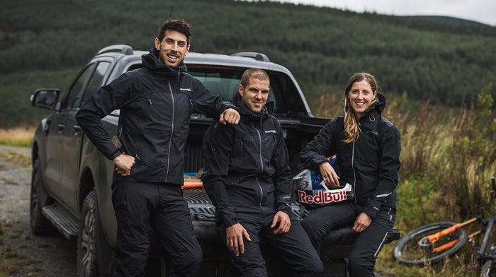 Team stand together in black Endura waterproofs