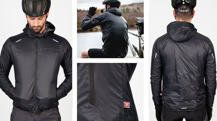 Collage of black Endura waterproofs