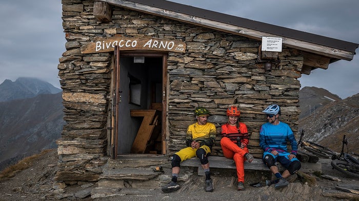 Endura athletes hanging outside shed