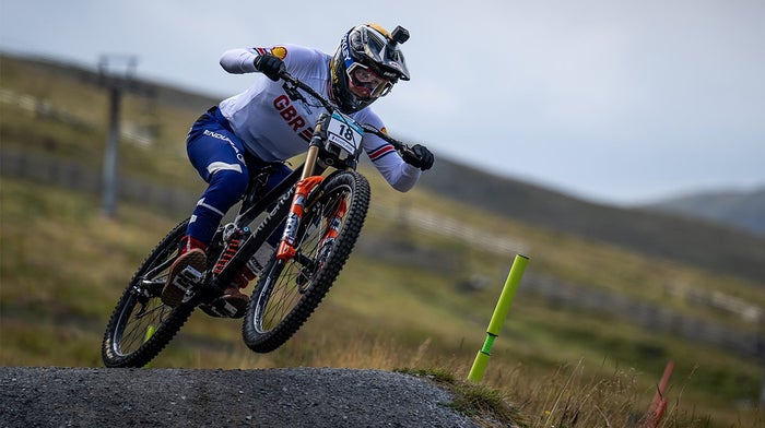 Charlie Hatton riding the top section of the Nevis Range downhill track