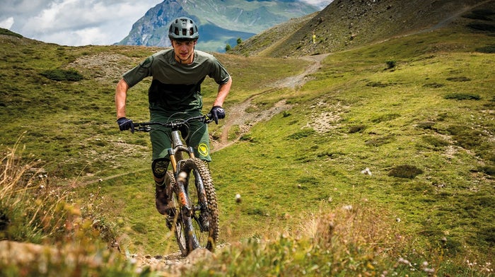 Mountain biker on hill