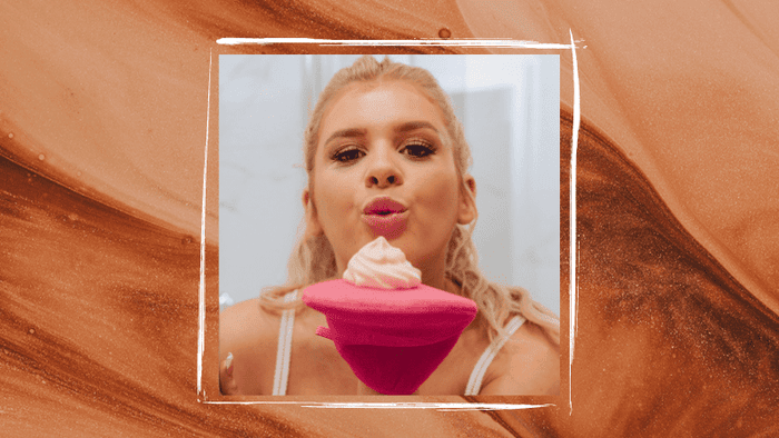liberty poole using skinny tan tanning mousse