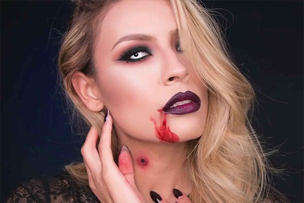 Woman in halloween make up
