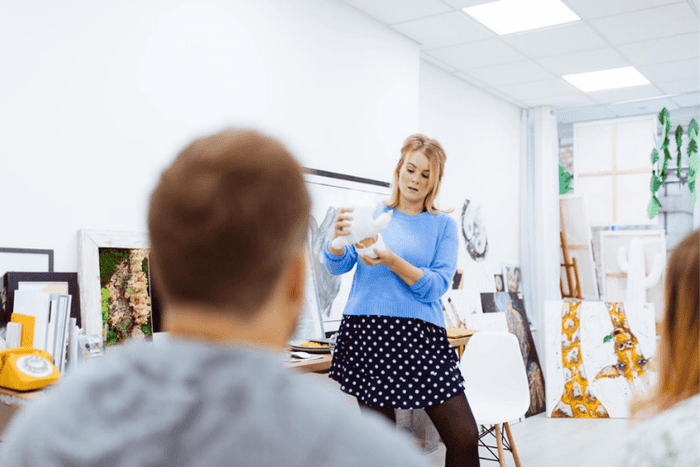 midwife teaching a class