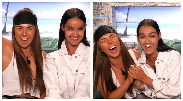 Love Island Demi and Siannise Blindfold Makeup Challenge