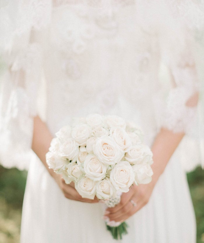White wedding flower bouquet