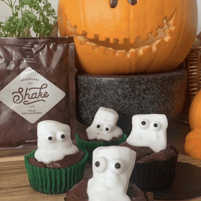 Halloween muffins made using an exante shake