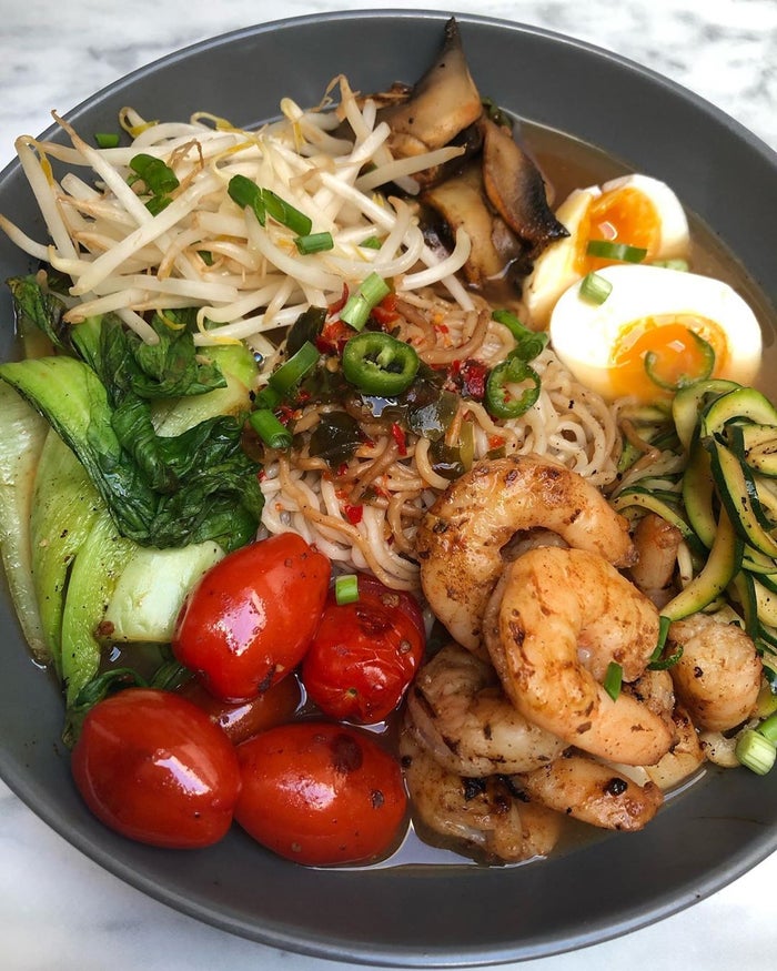 Low Calorie Prawn Miso Ramen Bowl 