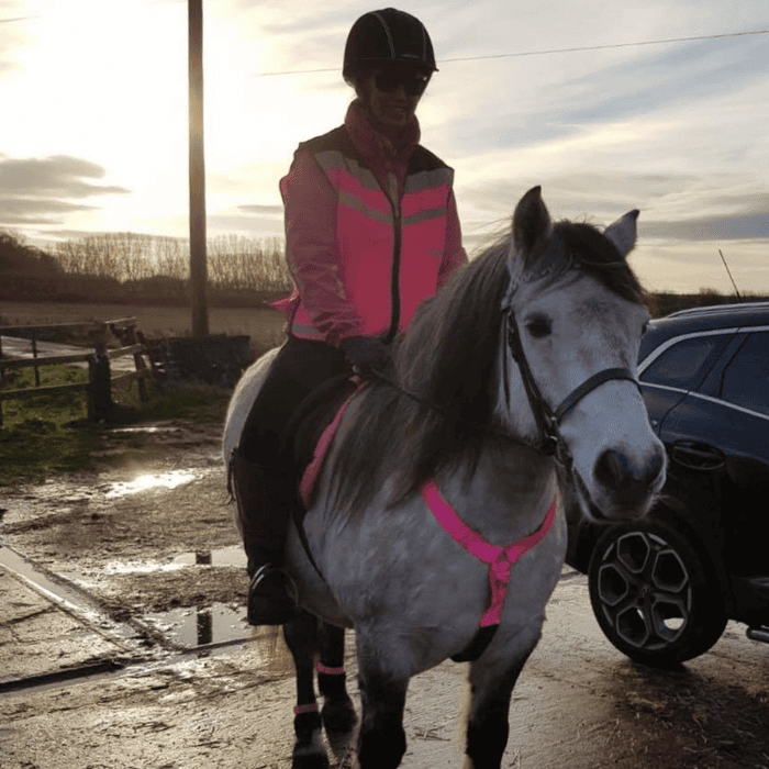 Maddy is now able to ride her horse again