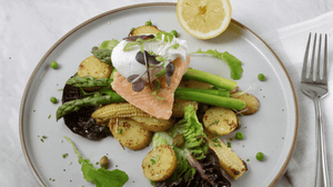 Dietitian Chef K’s Omega 3-Packed Fish with Poached Egg & Salad