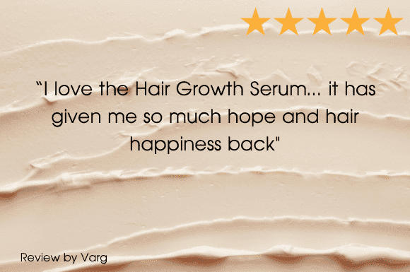 A 5 star review from Varg for the Grow Gorgeous Intense Range with text