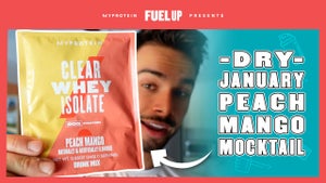 Dry January Peach Mango Mocktail | Jordan Morello’s Favorite Protein Shake Recipe