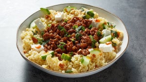 Spiced Lamb With Feta Bulgur