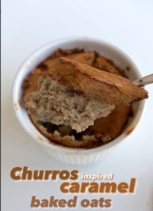 Churros Inspired Caramel Baked Oats