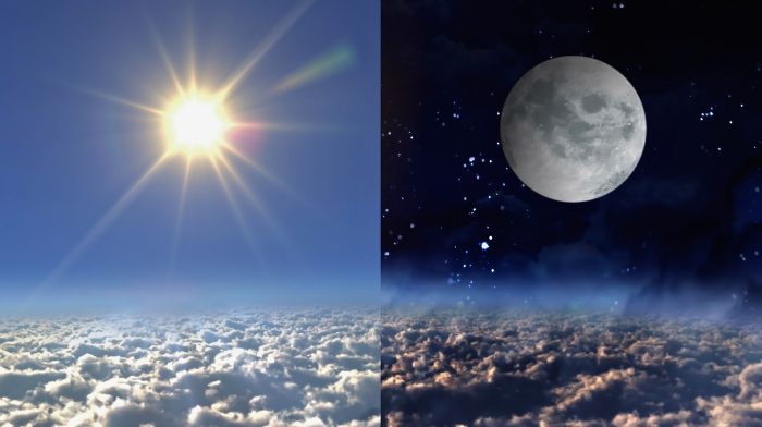 daylight vs. night sky