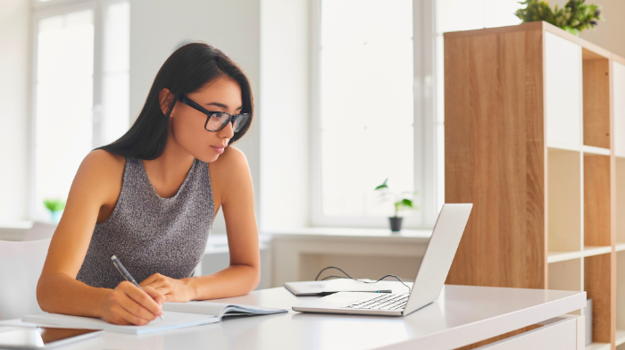 woman working at computer