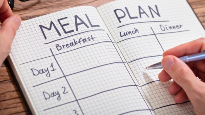 notebook with diet plan