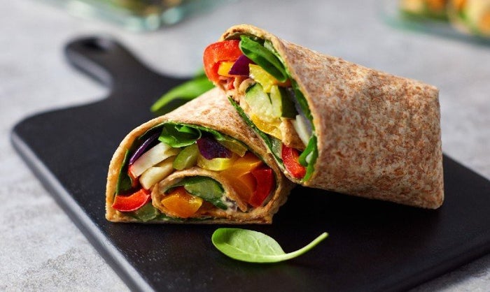 Geröstete Halloumi Wraps vom Blech | Ausgewogene Mahlzeiten