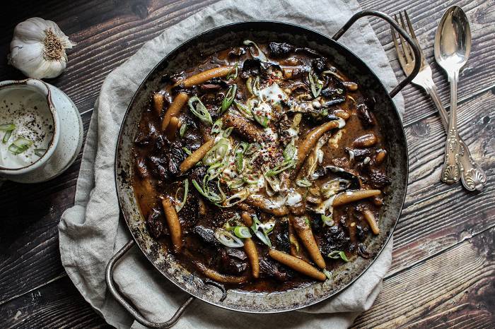 Leckere Schupfnudeln mit Steinpilz Sahnesoße