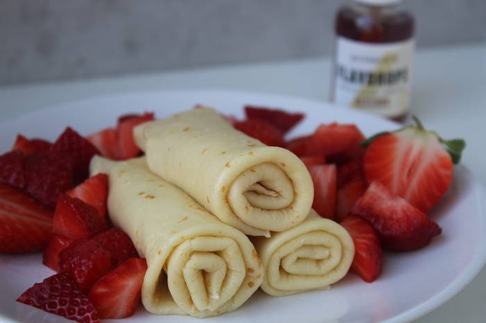 Schnelle kalorienarme Protein Crêpes