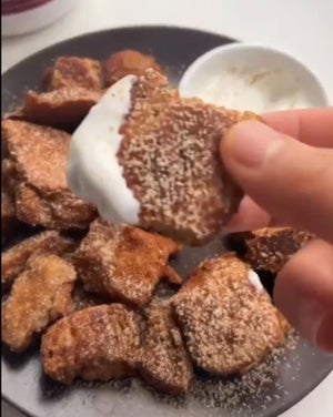 Cinnamon Sugar Peanut Butter Stuffed French Toast Bites