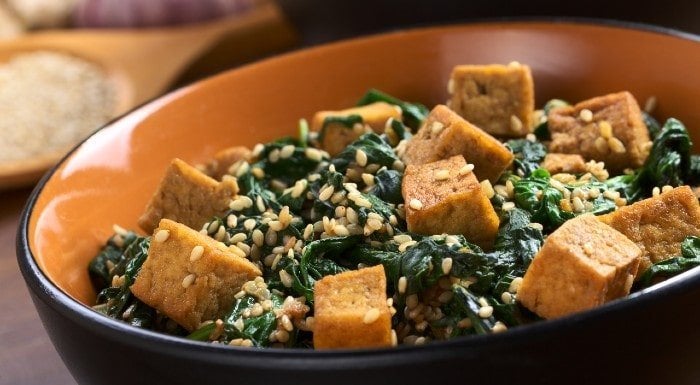 curried tofu spinach scramble 