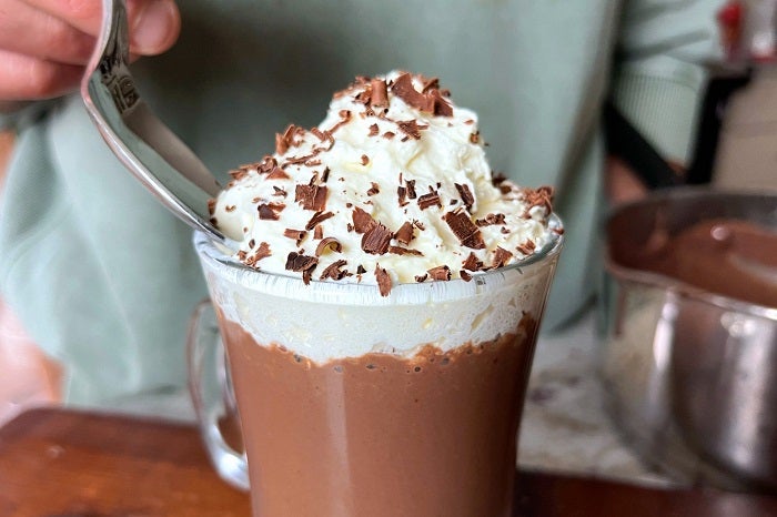 chocolate caliente proteico