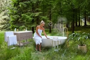 woman in spa bathroom