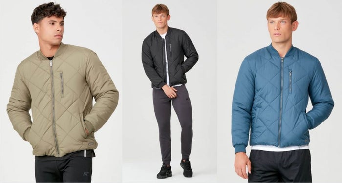 pro tech quilted bomber jacket 