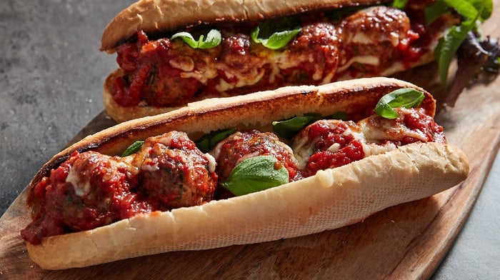 vegan "meatball" sub