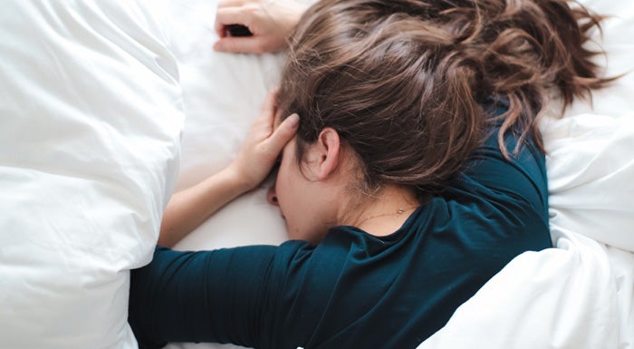 woman struggling to sleep