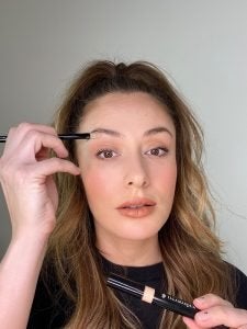 Concealer under the eyebrows to shape