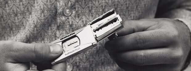 The first double-edged safety razor blade from Gillette.