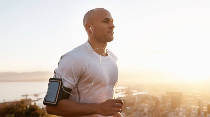 man with a clean shaven head