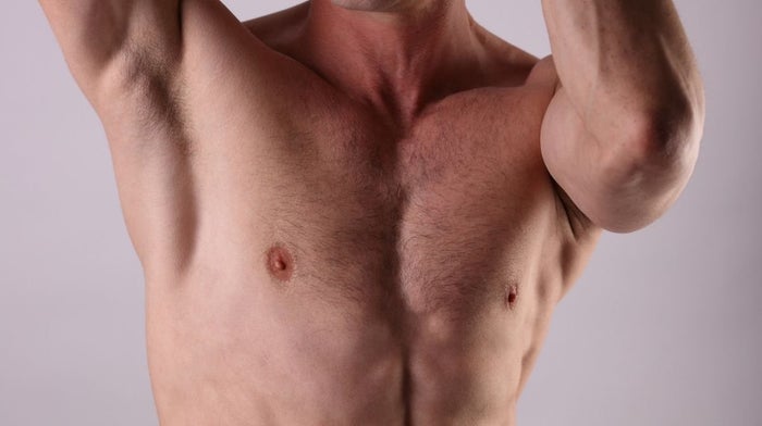 man with shaved armpits