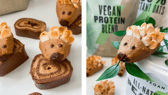 Chocolate Almond Protein Hedgehogs