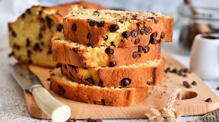 Chocolate chip protein banana bread, fresh from the oven