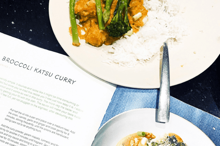 Vegan broccoli katsu curry