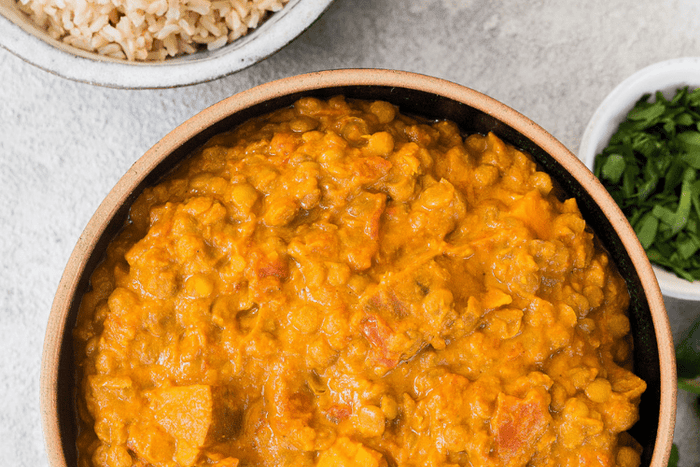 lentil, sweet potato and coconut curry